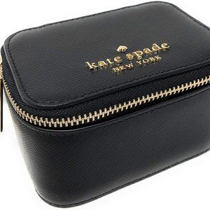 Kate Spade New York Jewelry Holder Travel Box Black Saffiano Leather